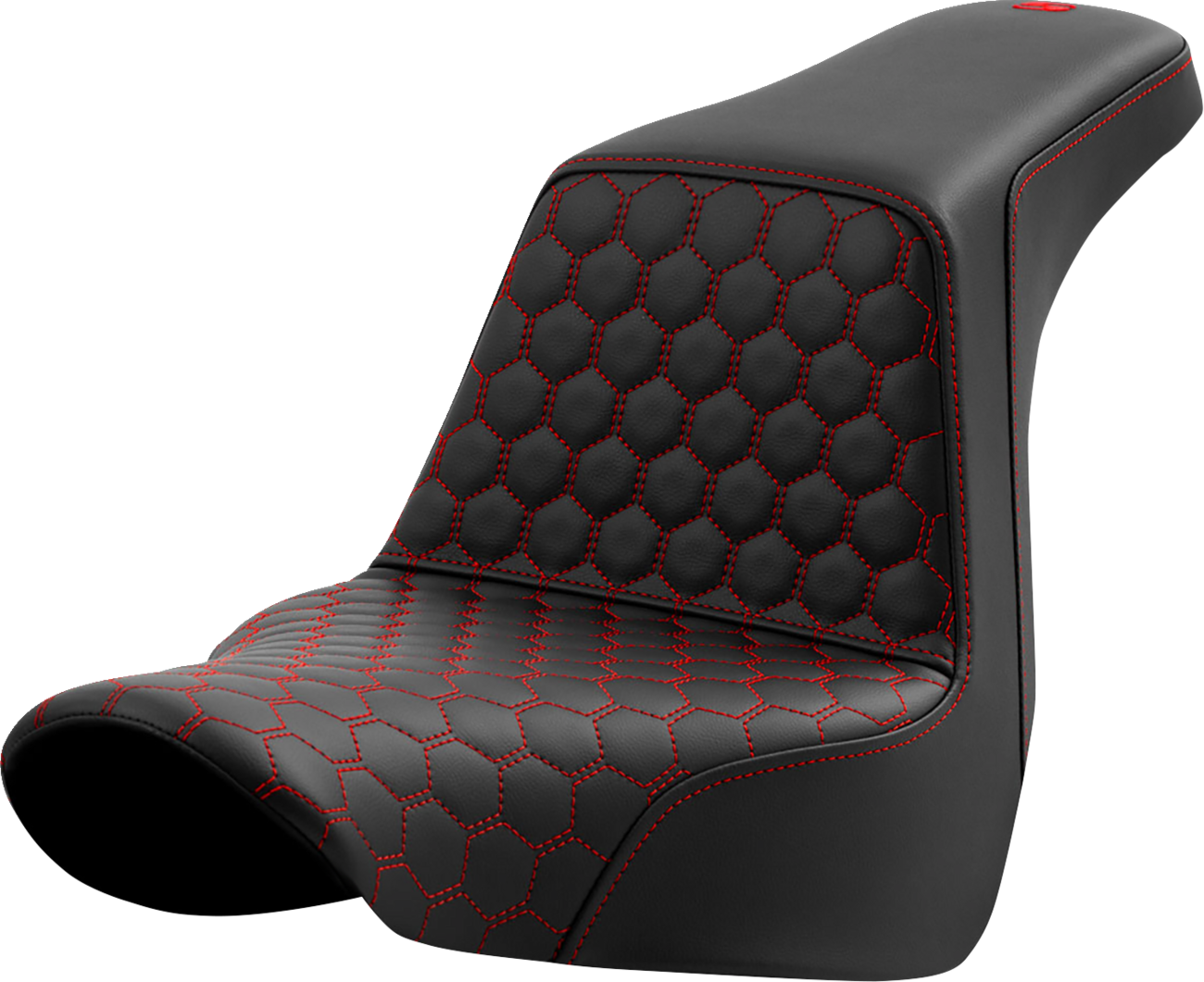 SADDLEMEN Step-Up Seat - Honeycomb - Red Stitching - FL/FX '18-'24 818-29-17704