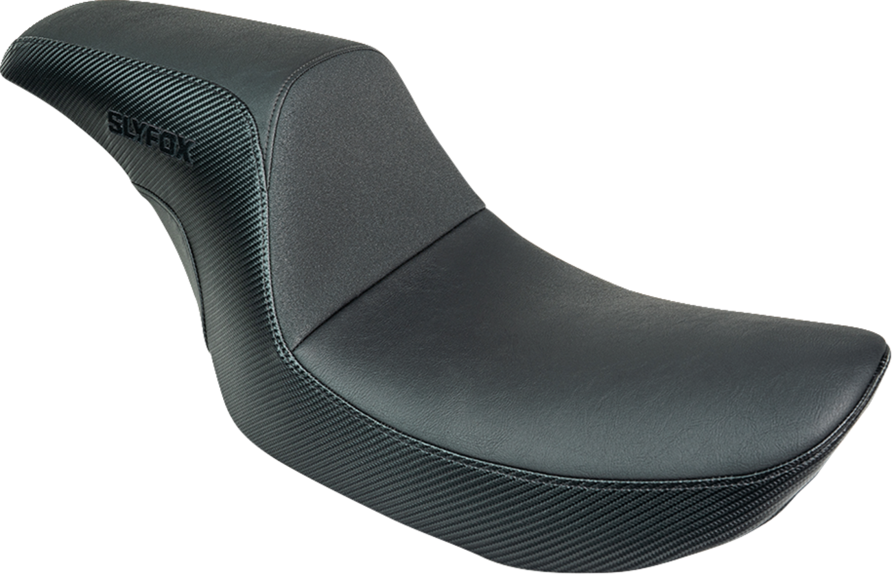 SLYFOX Drifter Seat - Black Logo - Black Vinyl - Smooth - FXR '82-'00 SlyFox4681A