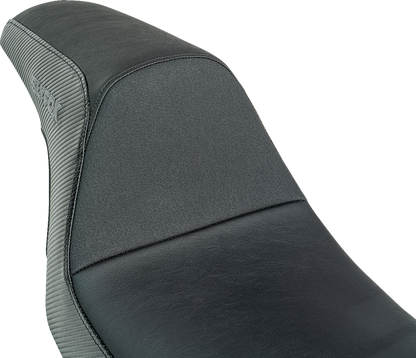 SLYFOX Drifter Seat - Gray Logo - Black Vinyl - Smooth - FXR '82-'00 SlyFox4681B