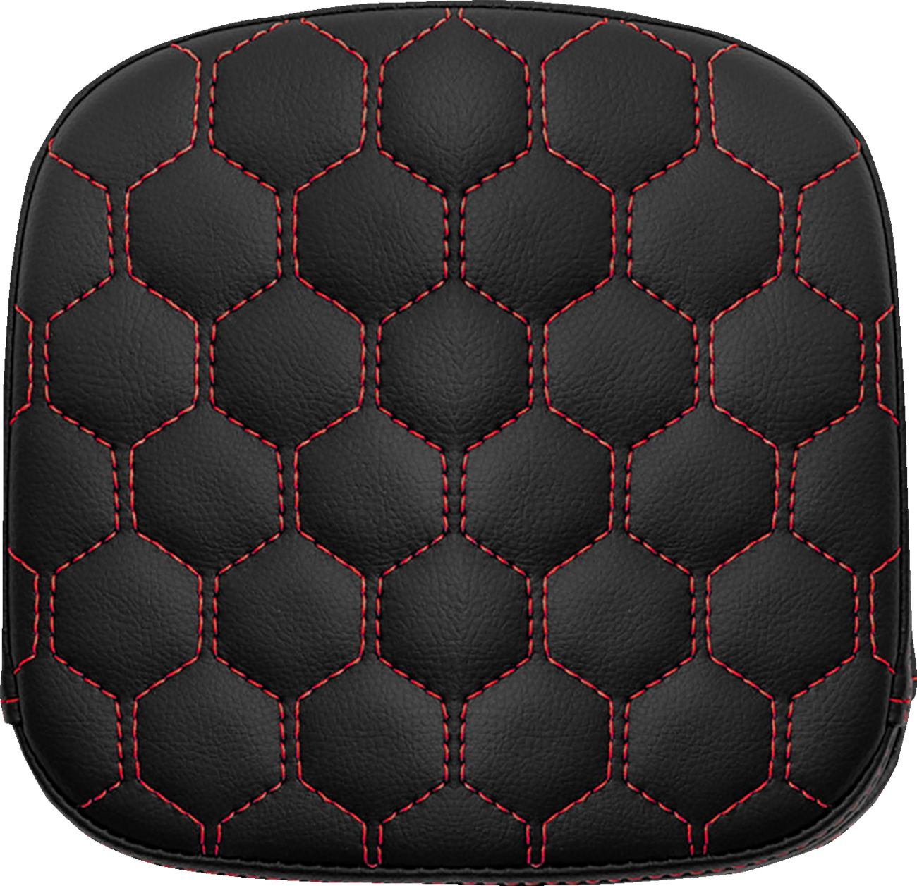 SADDLEMEN Sissy Bar Pad - Honeycomb - Red Stitching 040749RED