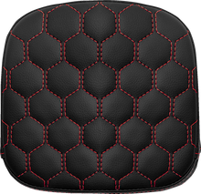 SADDLEMEN Sissy Bar Pad - Honeycomb - Red Stitching 040749RED