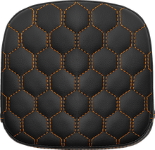 SADDLEMEN Sissy Bar Pad - Honeycomb - Orange Stitching 040749ORA