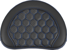 SADDLEMEN RoadSofa™ Sissy Bar Pad - Honeycomb - Blue Stitching 051349BLU