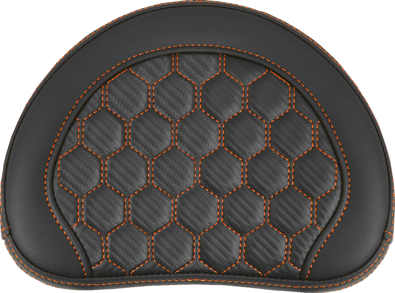 SADDLEMEN RoadSofa™ Sissy Bar Pad - Honeycomb - Orange Stitching 051349ORA