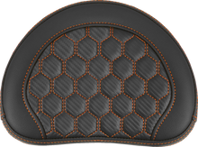 SADDLEMEN RoadSofa™ Sissy Bar Pad - Honeycomb - Orange Stitching 051349ORA