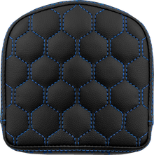 SADDLEMEN RoadSofa™ Sissy Bar Pad - Honeycomb - Blue Stitching 040849BLU