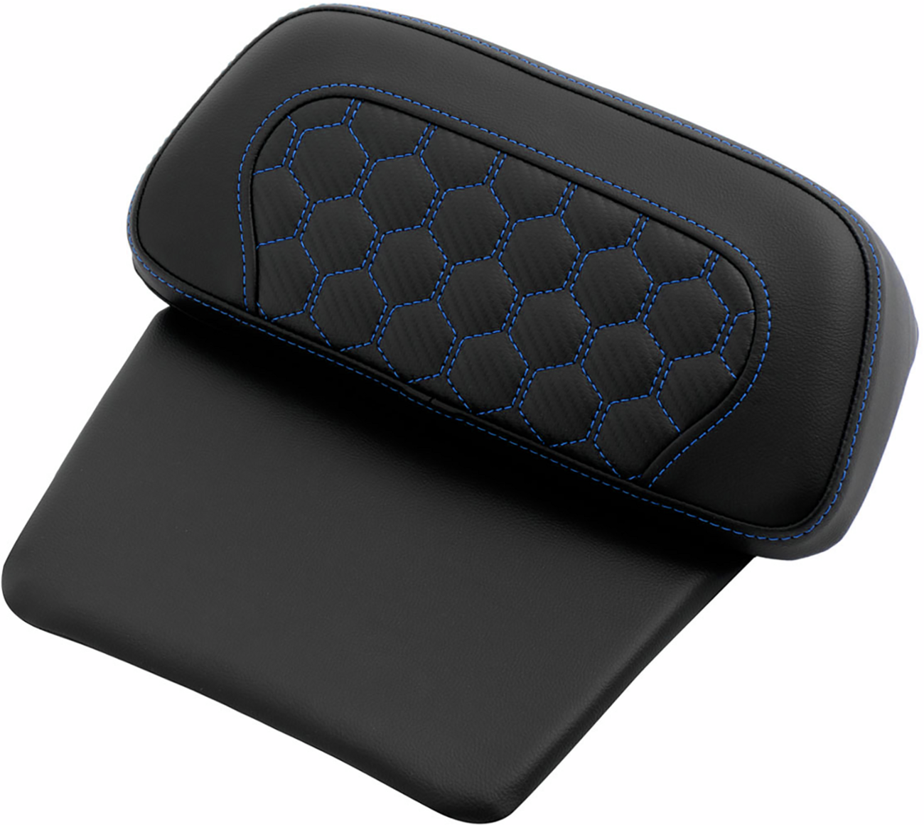 SADDLEMEN Chopped Tour Pak Pad - Honeycomb - Blue Stitching - FLH/FLT '14-'24 814-07C-HC-BLU