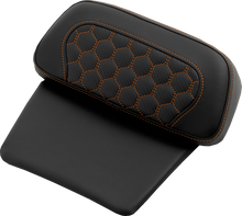 SADDLEMEN Chopped Tour Pak Pad - Honeycomb - Orange Stitching - FLH/FLT '14-'24 814-07C-HC-ORA
