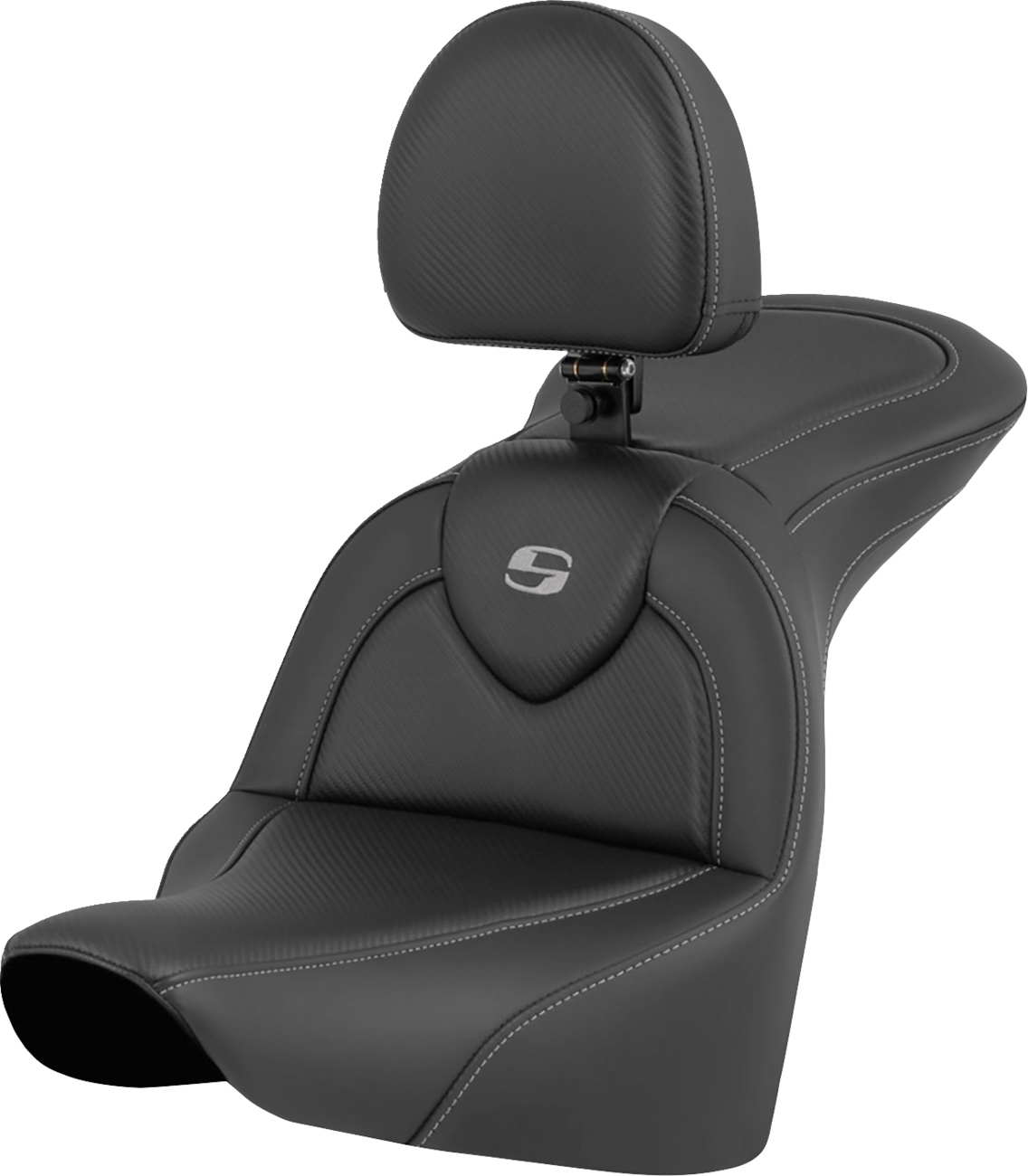 SADDLEMEN RoadSofa™ Seat - Carbon Fiber - with Driver Backrest - FLFB/FXBR '18-'24 818-27-185BR