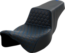 SADDLEMEN Step-Up Seat - Honeycomb - Extended Reach - Blue Stitching - FL '08-'23 808-07B-17801