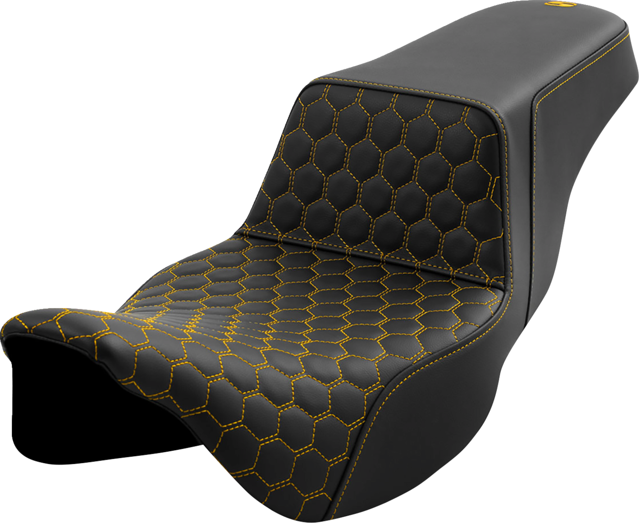 SADDLEMEN Step-Up Seat - Honeycomb - Extended Reach - Gold Stitching - FL '08-'23 808-07B-17807