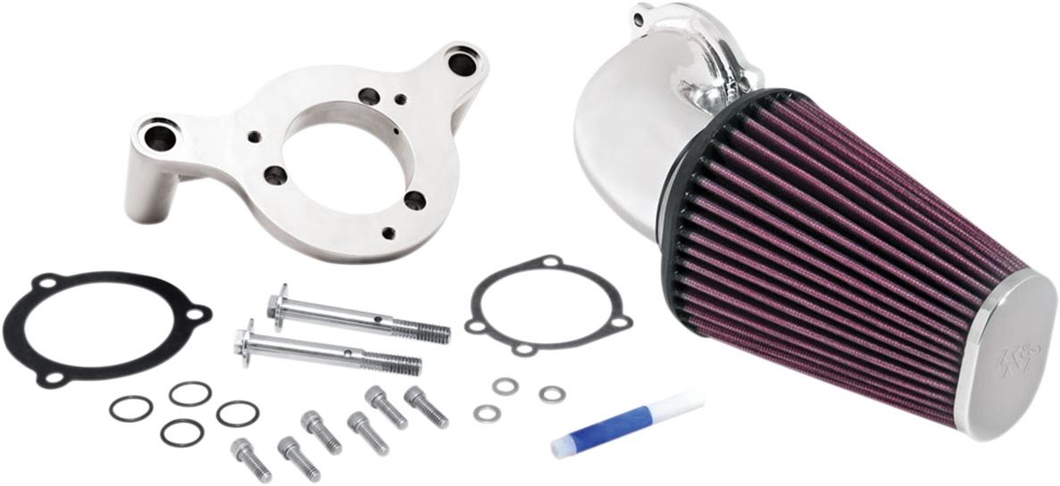 K & N Aircharger® Intake System with Mandrel-Bent Aluminum Intake Tube Kit - Bright Chrome 57-1125P