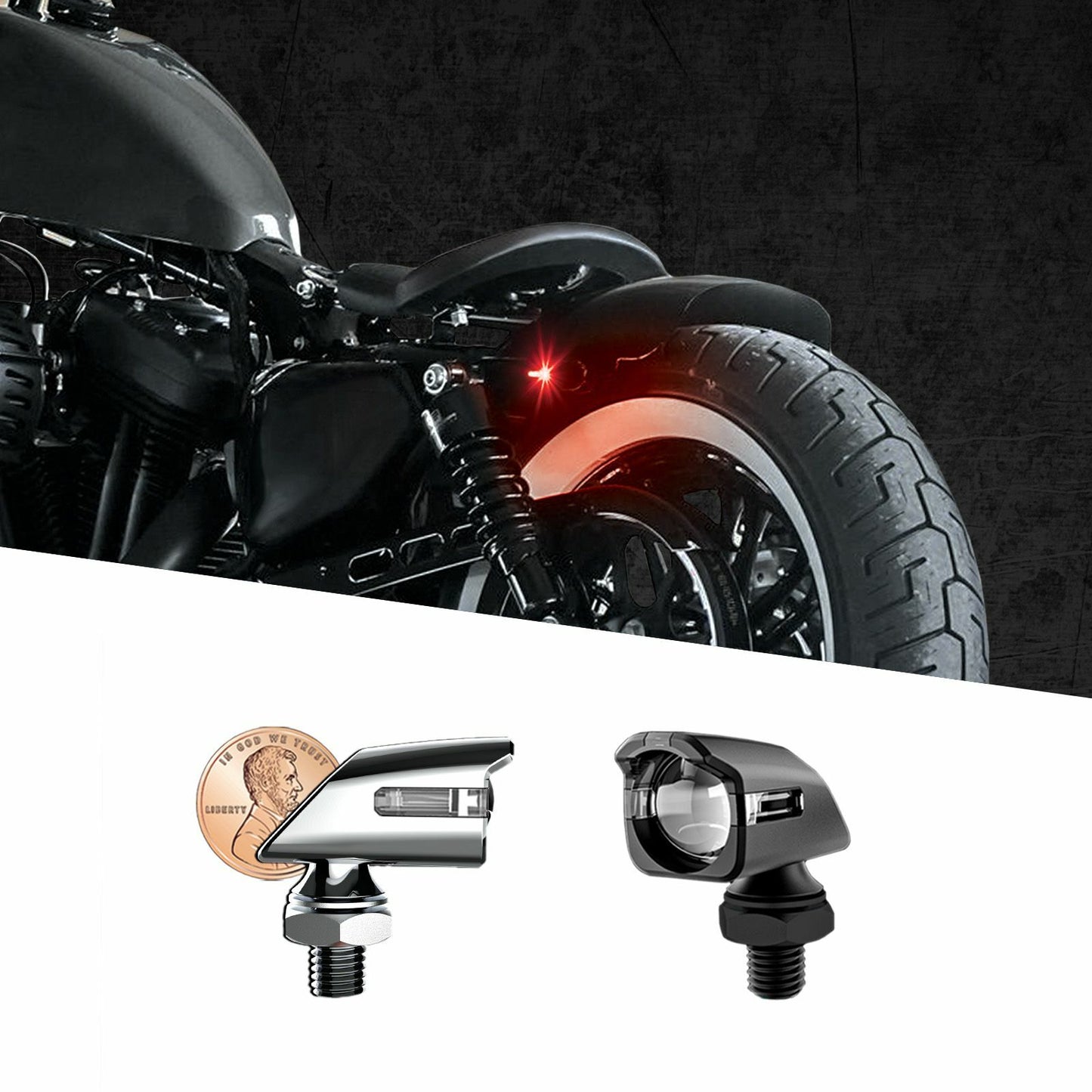 Mini Led Turn Signal Blk Kit Front & Rear Amber/Red