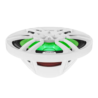 DS18 NXL Series Coaxial Marine Speaker w/ RGB Lights 6x9in 2-Way 125 Watts RMS 4 ohm White