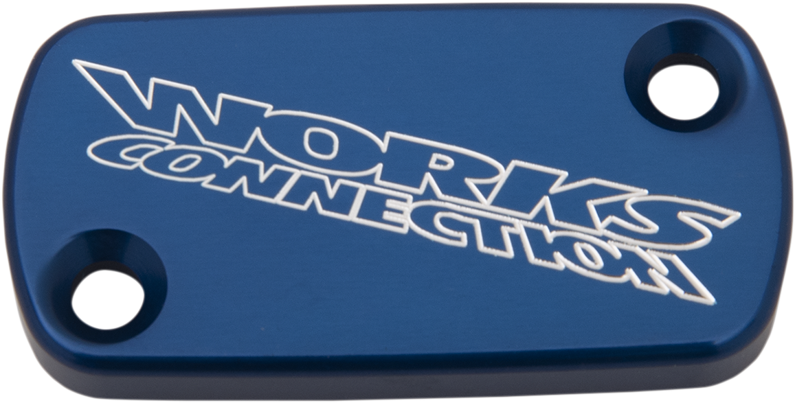 WORKS CONNECTION Anodized Billet Aluminum Front Brake Reservoir Cover - Blue 21-001