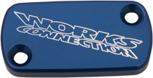 WORKS CONNECTION Anodized Billet Aluminum Front Brake Reservoir Cover - Blue 21-001