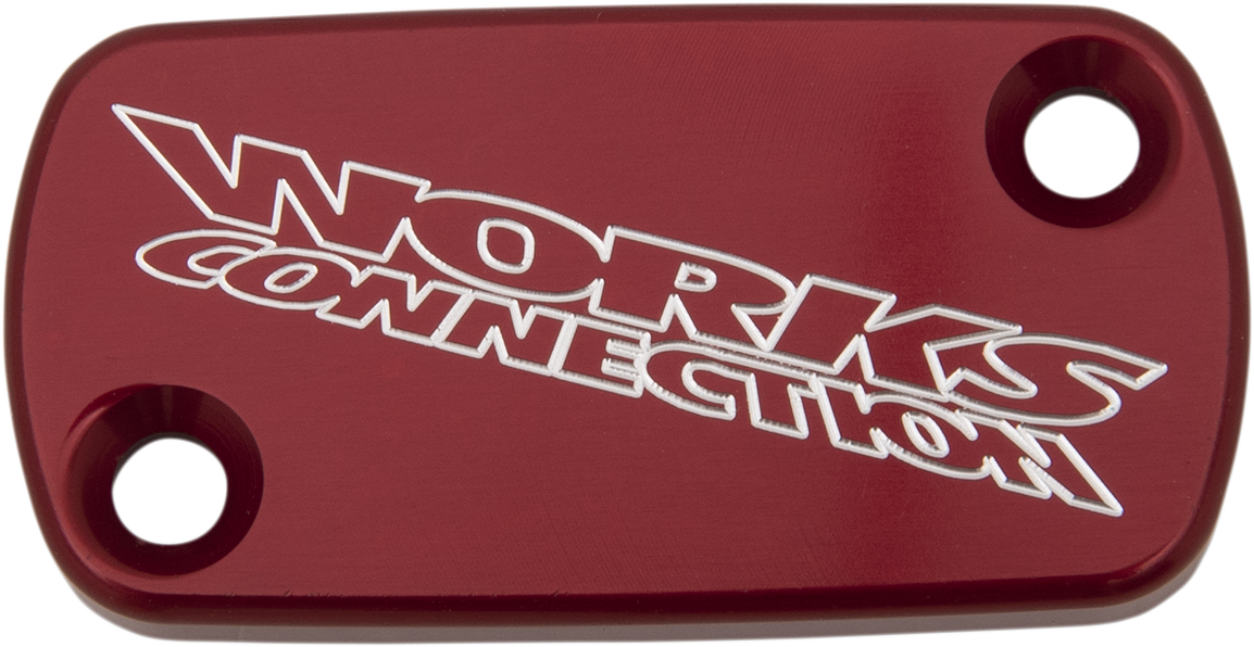 WORKS CONNECTION Anodized Billet Aluminum Front Brake Reservoir Cover - Red 21-006