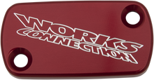 WORKS CONNECTION Anodized Billet Aluminum Front Brake Reservoir Cover - Red 21-006