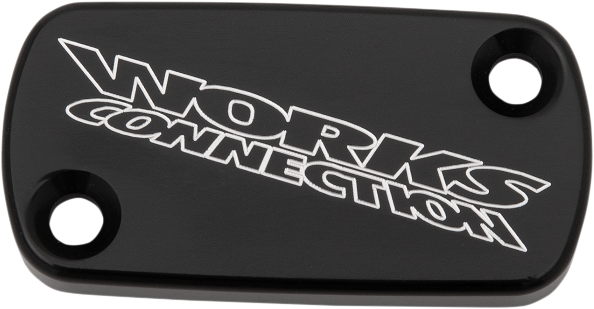 WORKS CONNECTION Anodized Billet Aluminum Front Brake Reservoir Cover - Black 21-116