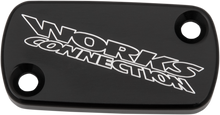 WORKS CONNECTION Anodized Billet Aluminum Front Brake Reservoir Cover - Black 21-116