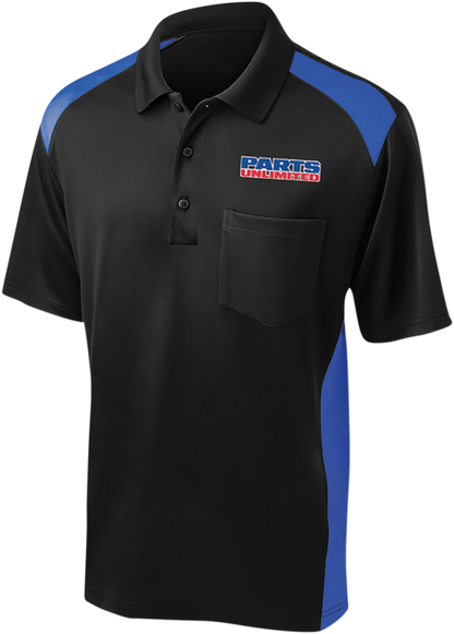 THROTTLE THREADS Parts Unlimited Polo Shirt - Black/Blue - Medium PSU36CS416BRBMD