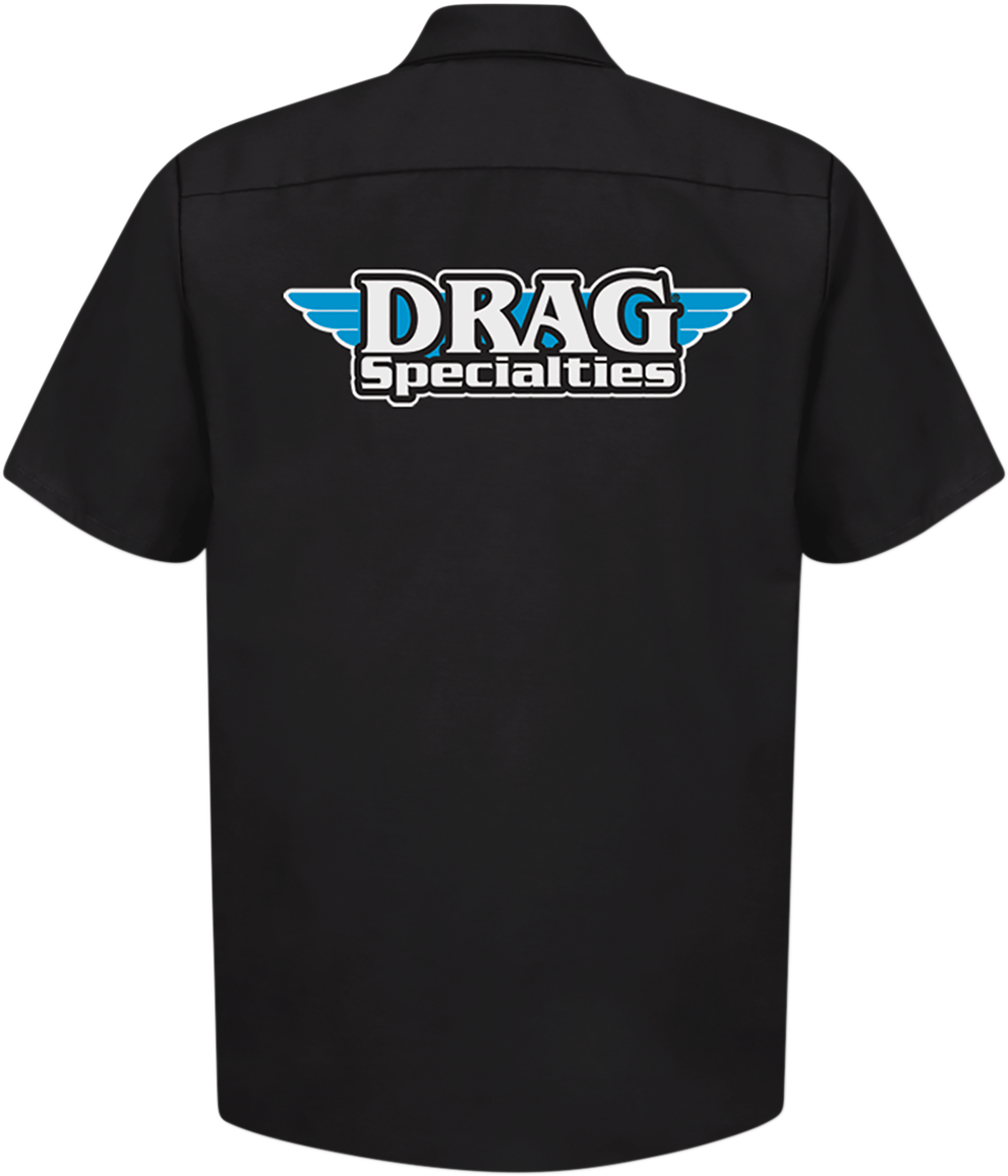 THROTTLE THREADS Drag Specialties Shop Shirt - Black - 3XL DRG31ST24BK3X