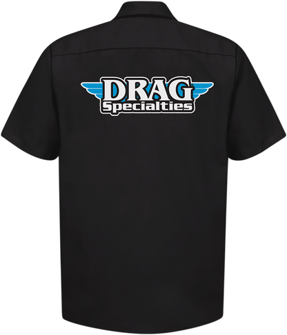 THROTTLE THREADS Drag Specialties Shop Shirt - Black - 4XL DRG31ST24BK4X