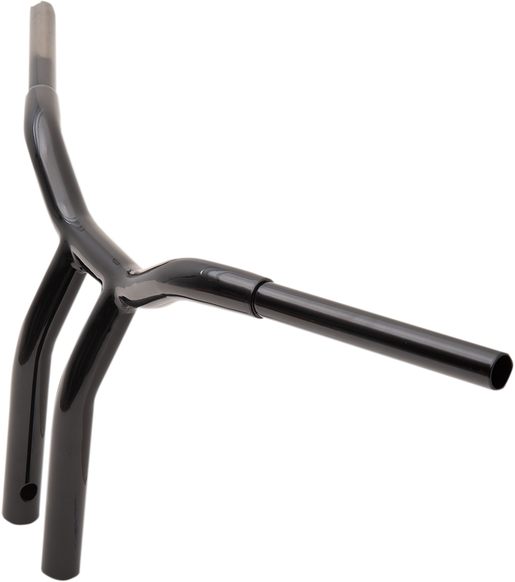 LA CHOPPERS Kage Fighter Welded Bent-Riser Handlebar - One Piece - 12" - Black LA-7338-12B