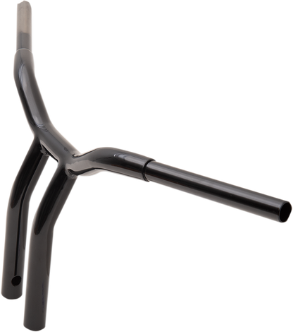 LA CHOPPERS Kage Fighter Welded Bent-Riser Handlebar - One Piece - 12" - Black LA-7338-12B