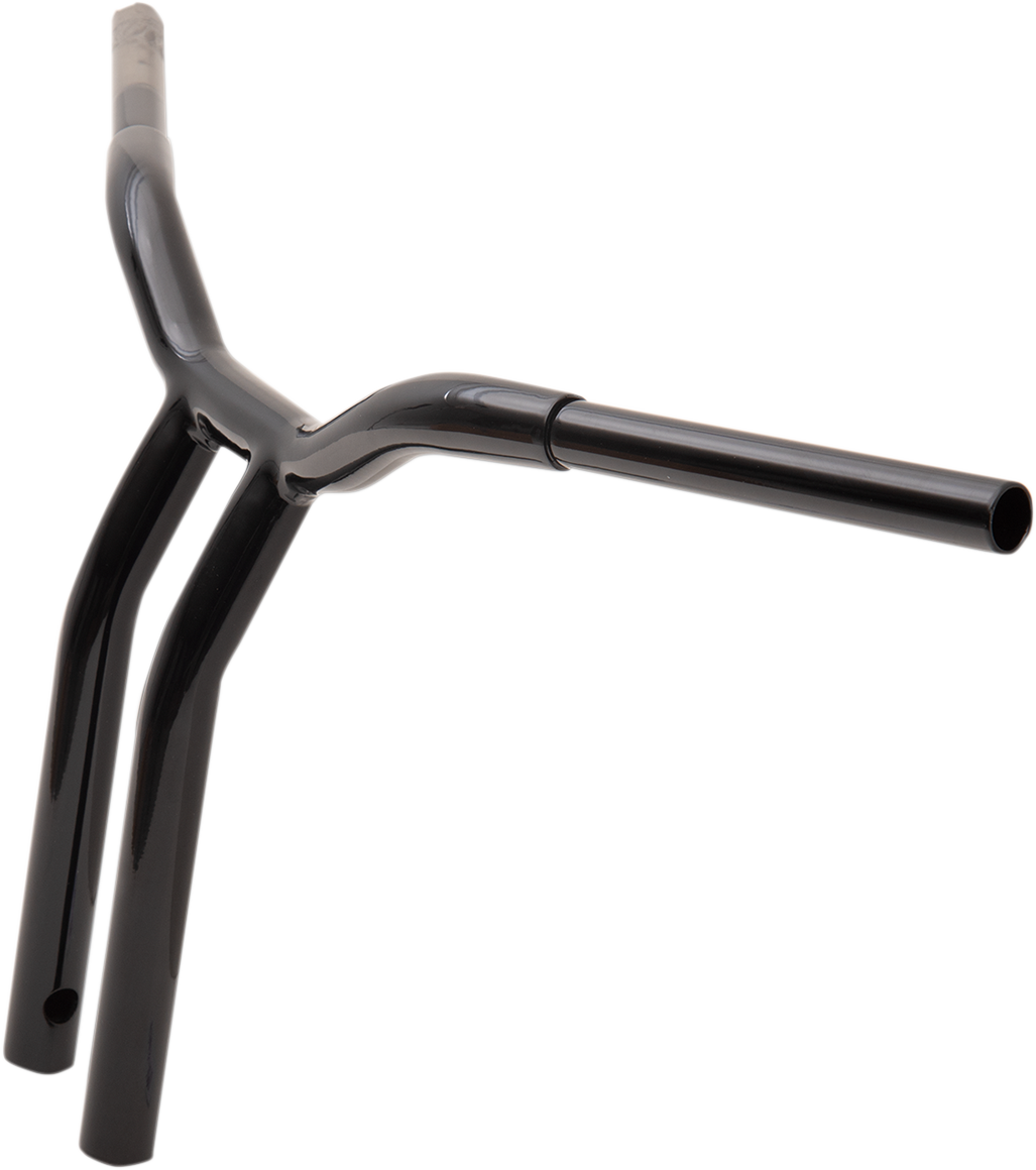 LA CHOPPERS Kage Fighter Welded Bent-Riser Handlebar - One Piece - 14" - Black LA-7338-14B
