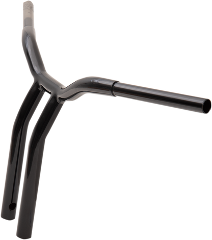 LA CHOPPERS Kage Fighter Welded Bent-Riser Handlebar - One Piece - 14" - Black LA-7338-14B