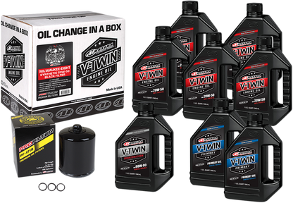 MAXIMA RACING OIL M8 Synthetic 20W-50 Oil Change Kit - Black Filter 90-129018PB