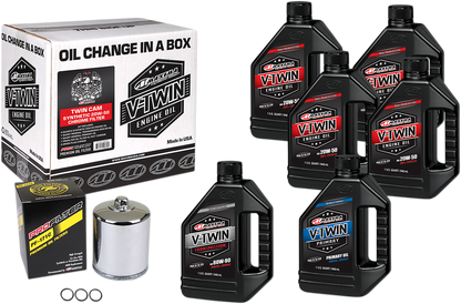 MAXIMA RACING OIL Twin Cam Synthetic 20W-50 Oil Change Kit - Chrome Filter 90-119016PC