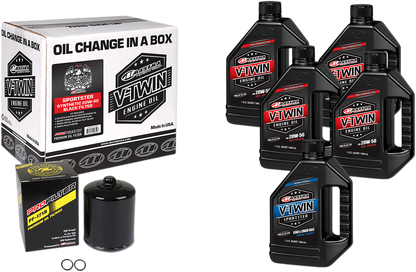 MAXIMA RACING OIL Sportster Synthetic 20W-50 Oil Change Kit - Black Filter 90-119015PB