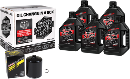 MAXIMA RACING OIL Quick Change M8 Synthetic 20W-50 Oil Change Kit - Black Filter 90-129015PB