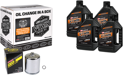 MAXIMA RACING OIL Evo/Sportster Quick Oil Change Kit - Chrome Filter 90-069014PC