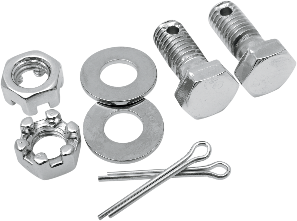 COLONY Hardware Kit - Rear Brake Caliper/Anchor Arm Bolts/Nuts/Washers/Pins - Chrome 9106-8