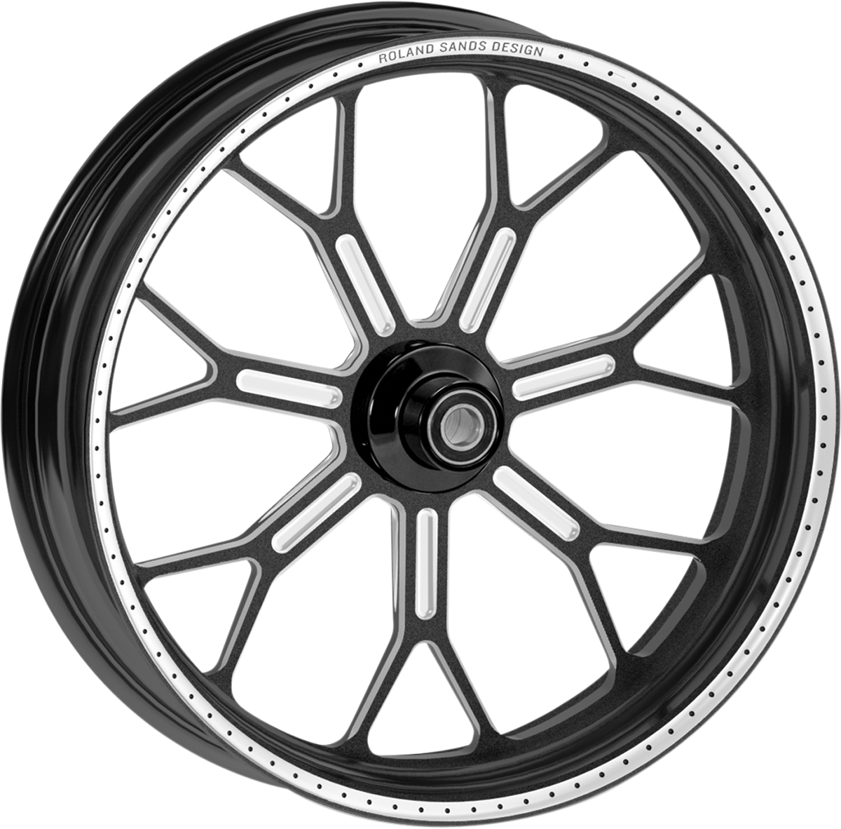 RSD Wheel - Delmar - Front - Dual Disc/with ABS - Black/Contrast Cut Ops™ - 21x3.5 - '08+ FLD 1204-7106R-DELAJ-SMB