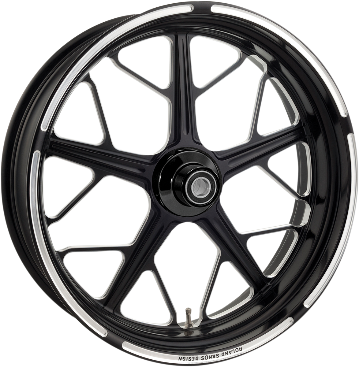 RSD Wheel - Hutch - Front - Dual Disc/with ABS - Black/Contrast Cut™ - 21x3.5 - '08+ FL 1204-7106R-HUTAJ-BM