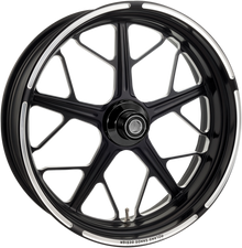 RSD Wheel - Hutch - Front - Dual Disc/with ABS - Black/Contrast Cut™ - 21x3.5 - '08+ FL 1204-7106R-HUTAJ-BM