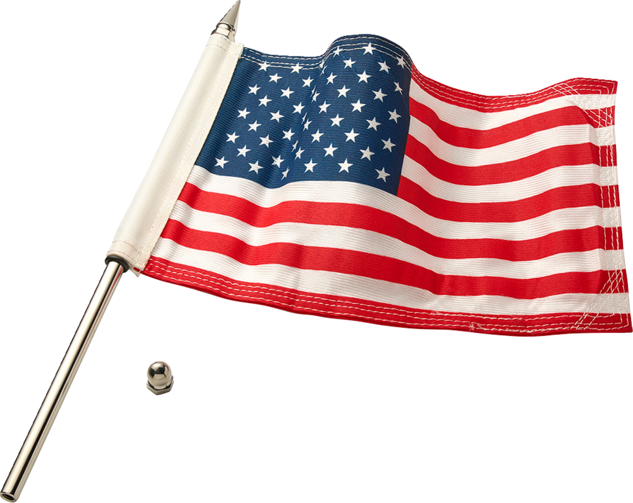CIRO Flag Pole - 12" - With 6"x9" American Flag - Polished Stainless Steel 70602