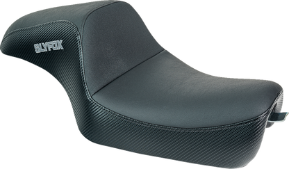 SLYFOX Drifter Seat - Gray Logo - Black Vinyl w/ Slipstop - Carbon Fiber - XL '04-'22 4684B-slyfox