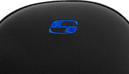 SADDLEMEN Step-Up Seat - Front Lattice Stitch - Blue Stitch - FLH/FLT '08-'23 808-07B-17201