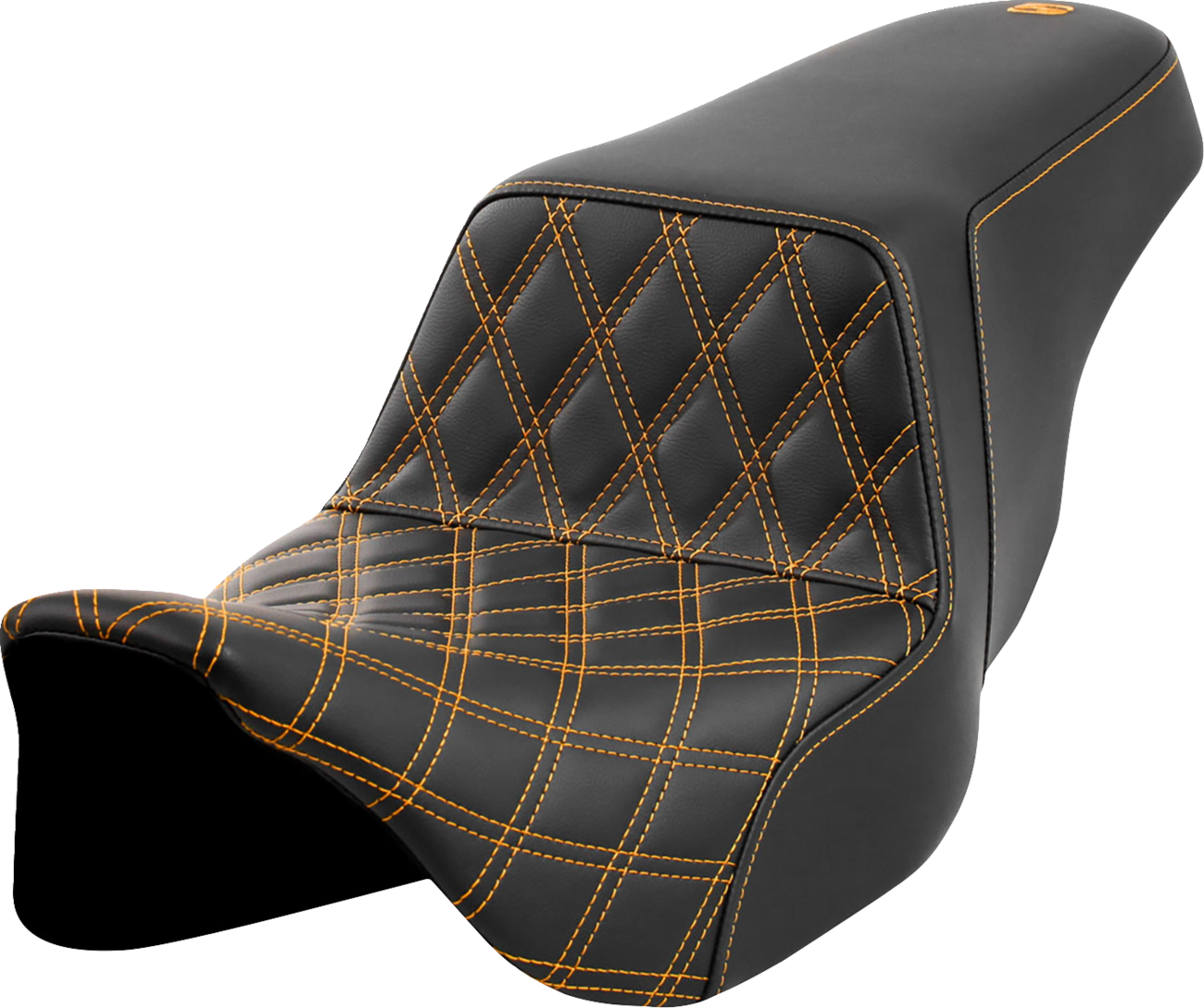 SADDLEMEN Step-Up Seat - Front Lattice Stitch - Gold Stitch - FLH/FLT '08-'23 808-07B-17207