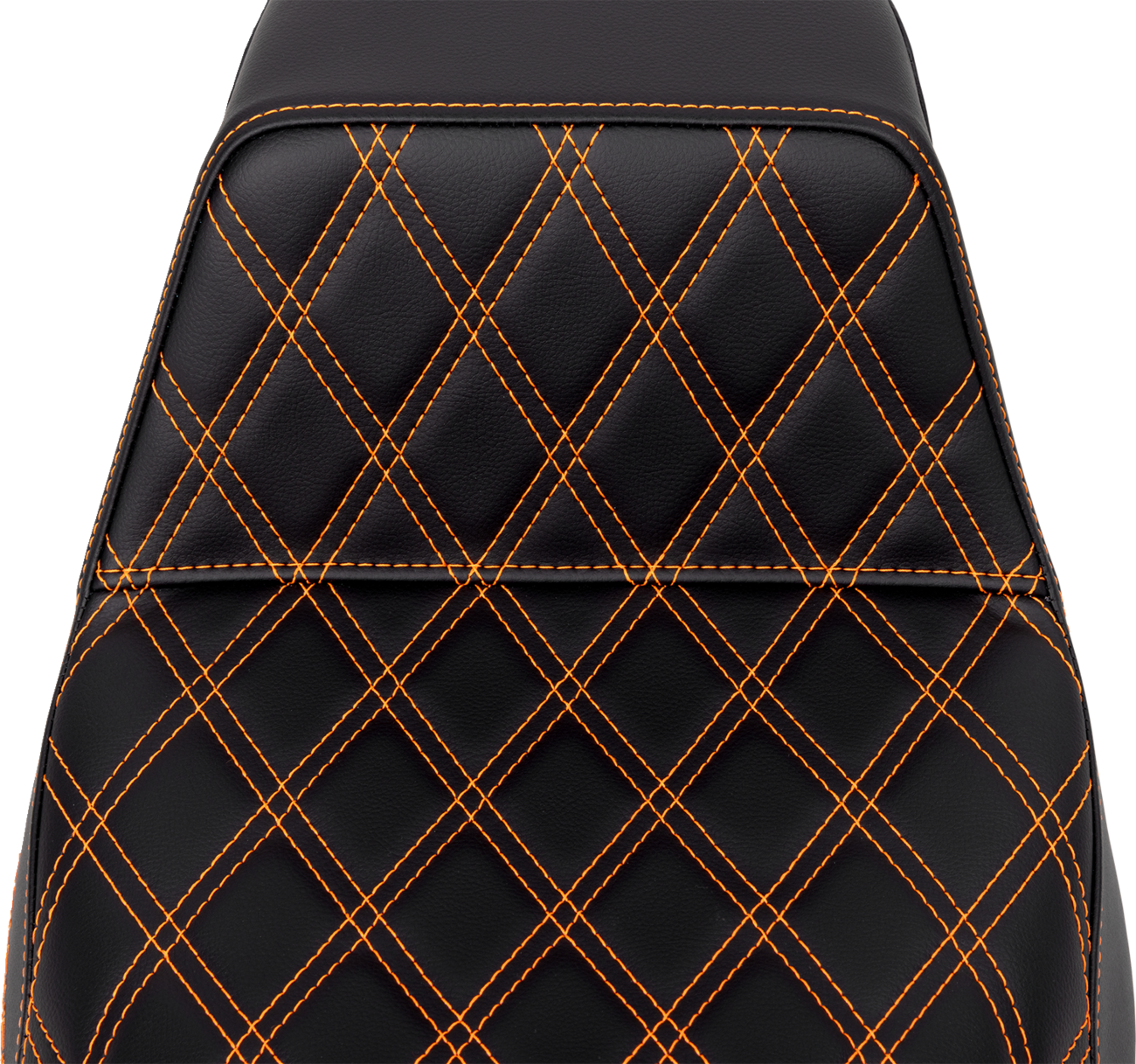 SADDLEMEN Step-Up Seat - Front Lattice Stitch - Orange Stitch - FLH/FLT '08-'23 808-07B-17203