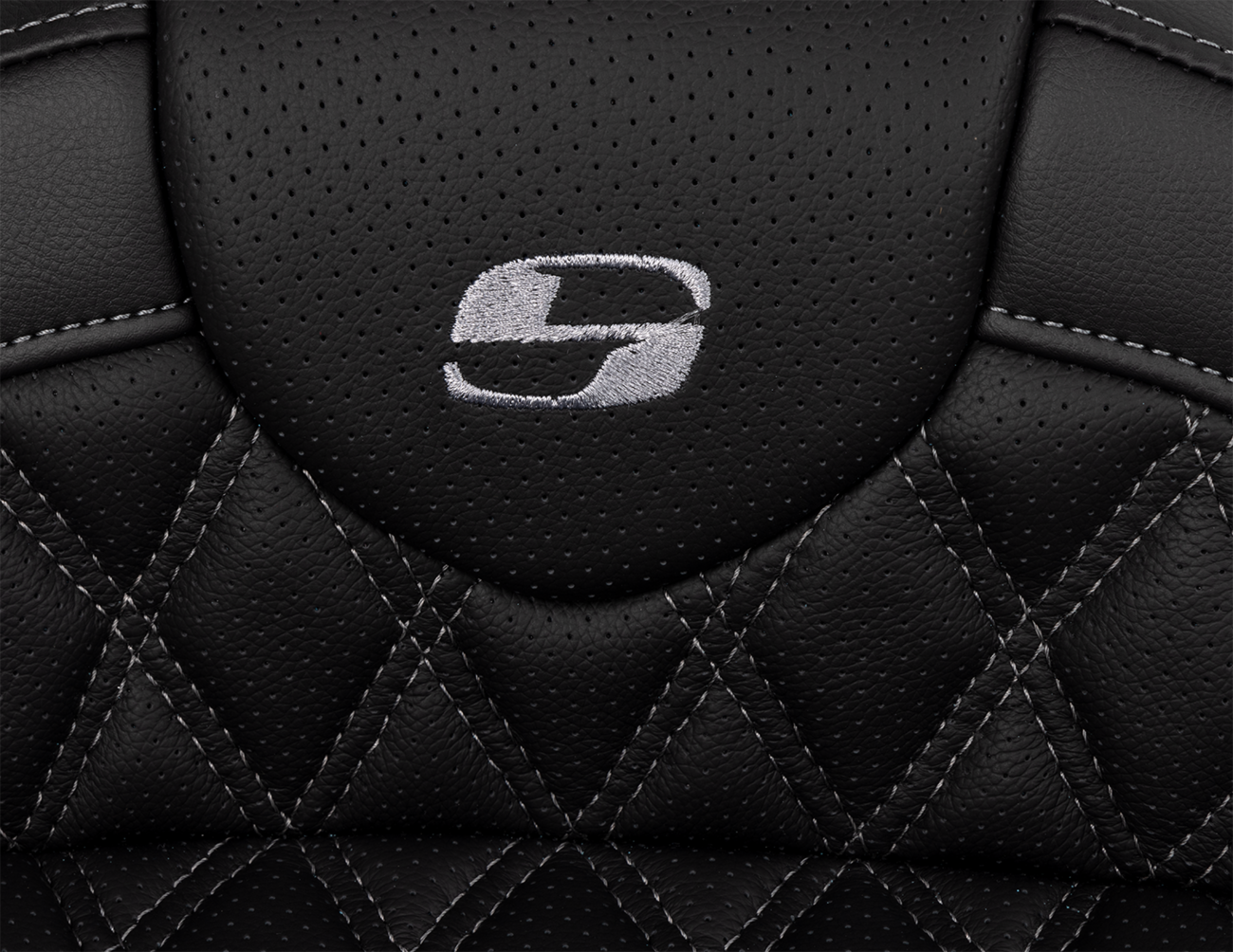 SADDLEMEN Roadsofa™ Seat - with Backrest - Dark Gray Stitch - FL '08-'23 808-07B-182B2