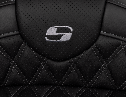 SADDLEMEN Roadsofa™ Seat - with Backrest - Dark Gray Stitch - FL '08-'23 808-07B-182B2