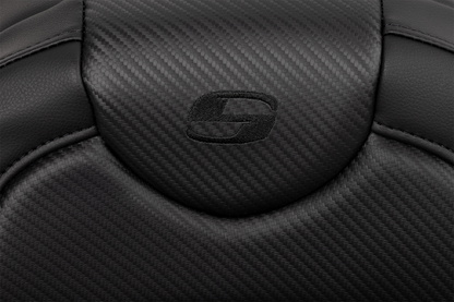 SADDLEMEN Roadsofa™ Extended Reach Seat - Carbon Fiber - Black Stitch - without Backrest - FL '08-'24 808-07B-18600