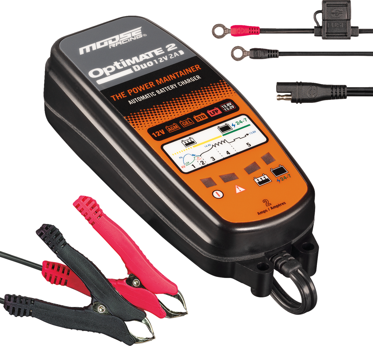 MOOSE OFFROAD Battery Charger/Maintainer - Optimate 2 Duo TM-555