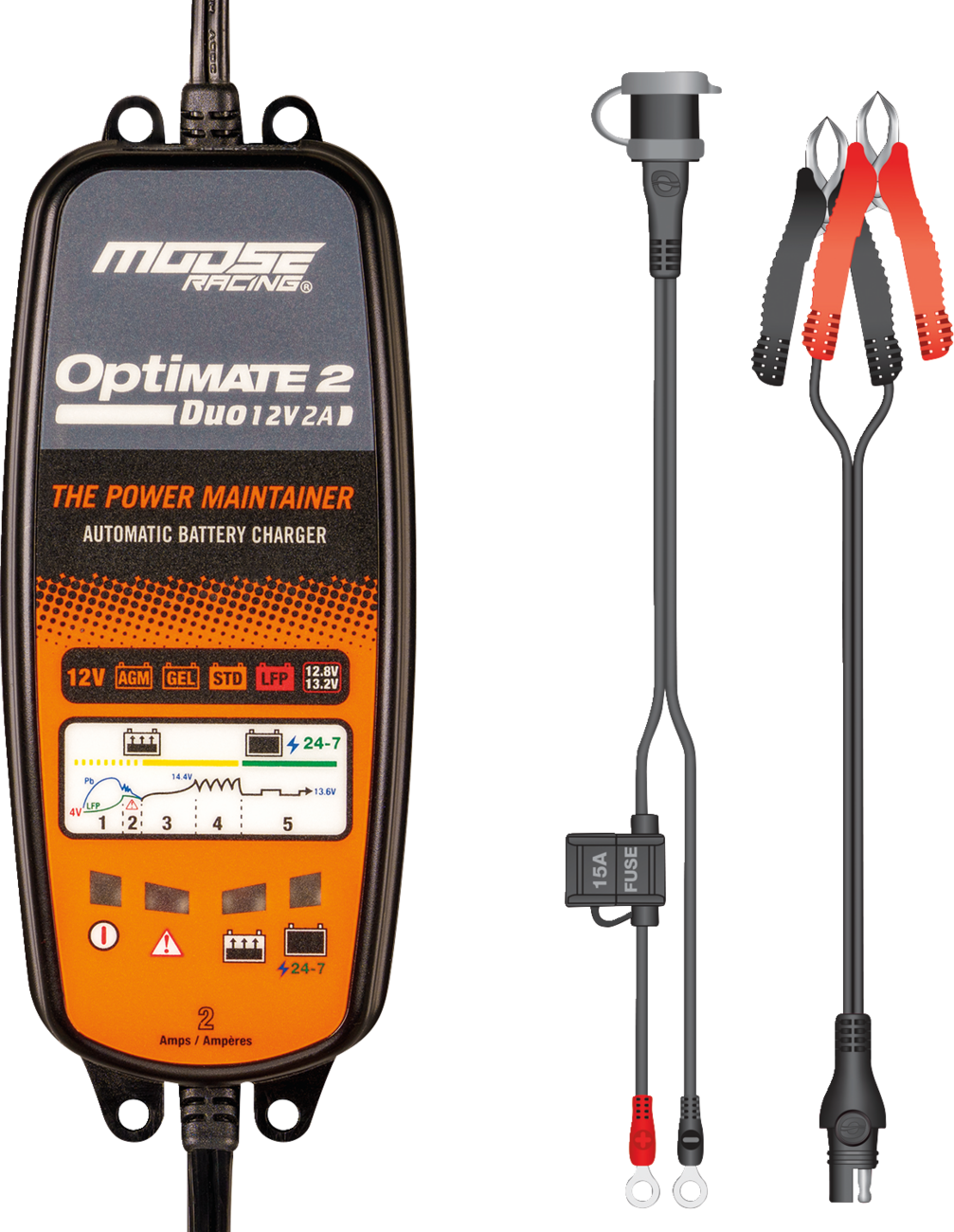 MOOSE OFFROAD Battery Charger/Maintainer - Optimate 2 Duo TM-555